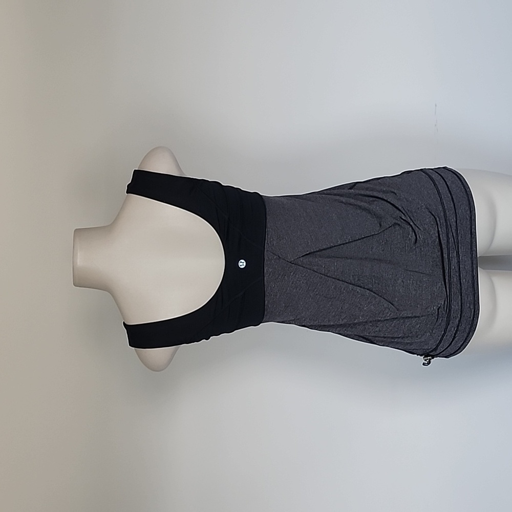 Lululemon charcoal gray/black sleeveless shirt-4 - Picture 5 of 8